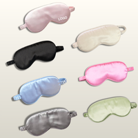 Masque de sommeil en satin soyeux personnalisé avec logo, bande élastique, masque pour les yeux en satin double face pour les voyages en avion