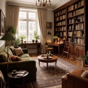 <span class=keywords><strong>Libreria</strong></span> su Misura per Studio con Personalizzazione Completa della Casa, <span class=keywords><strong>Libreria</strong></span> a Muro con Ampio Spazio di Archiviazione e Scrivania Integrata con Scala - Product Image 1