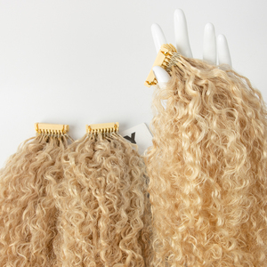 Grande Promotion Extensions de Cheveux Bouclées Double Drawn 6D Deuxième Génération Machine, Extensions 6D Cheveux Humains Européens - Product Image 6