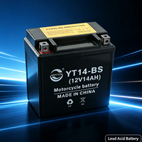 Batterie de démarrage pour moto YT14-BS certifiée CE 12V 14Ah, sans entretien, scellée, au plomb-acide