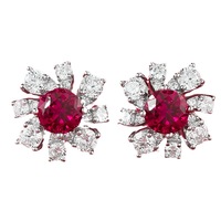 925 Pure Silver Fine Stud Boys Ohrringe Neue kompakte exquisite Pigeon Blood Ruby Boys Ohrringe Einfache vielseitige Ohr zubehör