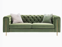 MR Furniture Ensemble de canapés de salon tuftés vert turquoise sarcelle Maison élégante 3-4 places Canapé Chaise Meubles de mariage