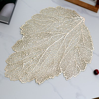 Set de table en PVC imperméable et antidérapant, esthétique feuille nordique européenne, adapté aux hôtels et à la maison