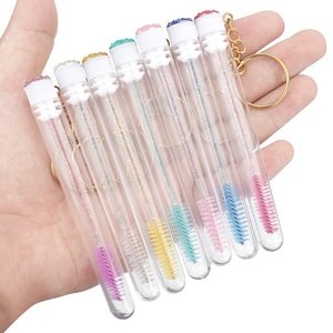 Gold Keychain <strong>Rhinestone</strong> <strong>Eyelash</strong> Extension Mascara Wand Applicator Microbrush Crystal Lashes Brush with Single Tube - Product Image 6
