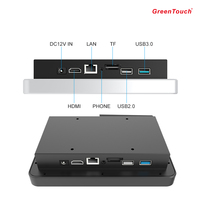 Green Touch komputer Android, 7 inci 1024x600 ip65 bingkai terbuka industri semua dalam satu buah RK3566