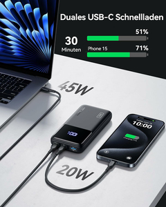 Cargador Portátil de Alta Velocidad de 65W, Cargador Rápido Multipuerto para Laptop y Tablet, Banco de Energía de 20000mAh de Construcción Sólida para Venta al Por Mayor - Product Image 4