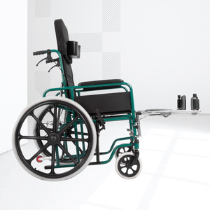High-Back <b>Reclining</b> Wheelchair Foldable Lightweight Manual Mobility Aid For Elderly And Disabled Steel Frame Comfortable Height - Product Image 1