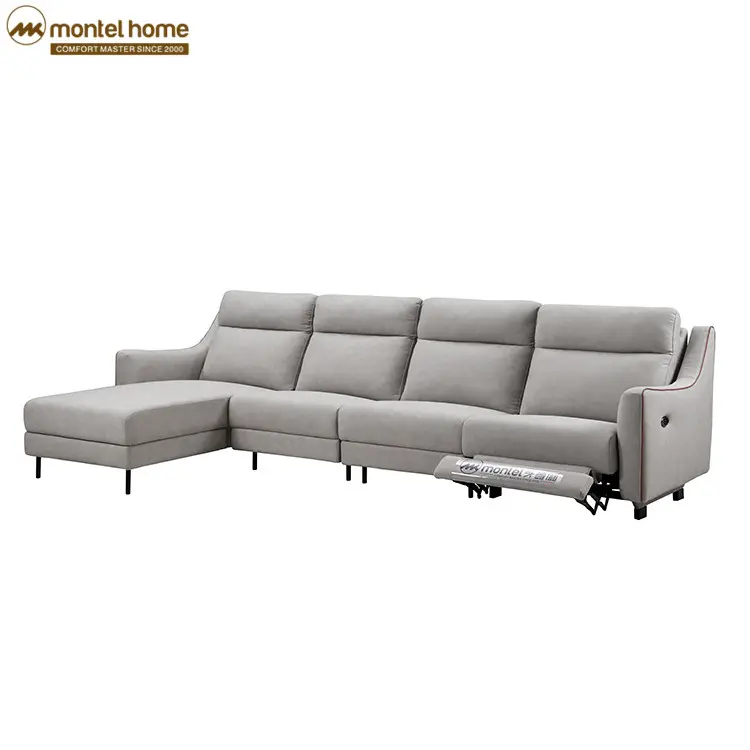 Hign Density Sponge American Furniture Living Room Functional Fabric L Shape Sofa Set