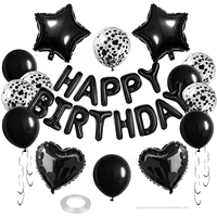Kit de ballons Joyeux Anniversaire - 27 pièces de ballons en aluminium avec lettres et ballons en latex à confettis pour la décoration de fête