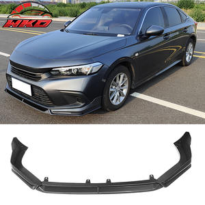 ลิ้นกันชนหน้าสำหรับ Honda Civic 2022-2024 รุ่นที่ 11 สไตล์ IKON สีดำด้าน พร้อมไฟ LED 3 ชิ้น ชุดแต่งคุณภาพสูง - Product Image 1