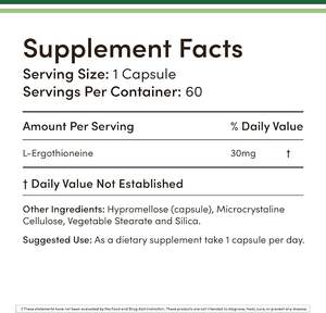 ओम गंध कस्टम शाकाहारी लाइसिन एर्गोथियोनिन पूरक प्रतिरक्षा समर्थन मस्तिष्क विटामिन एल एर्गोथियोनिन कैप्सूल स्वास्थ्य उत्पाद - Product Image 2