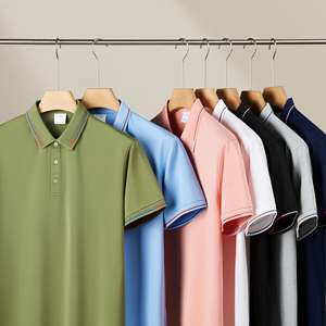 Camiseta con estampado personalizado y logotipo en blanco para hombre, camiseta polo lisa de algodón - Product Image 1