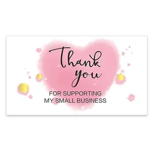 10-50pcs गुलाबी समर्थन करने के लिए धन्यवाद मेरे छोटे विक्रेताओं के लिए व्यापार कार्ड धन्यवाद ग्रीटिंग कार्ड प्रशंसा Cardstock उपहार 5*9cm