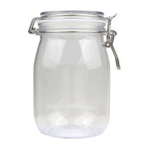 Pot de conservation alimentaire rond en PET transparent, hermétique, durable, sans BPA, personnalisé, de grande taille (1L), pour spaghetti, huile et poudre de protéines - Product Image 6