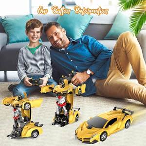 Voitures télécommandées transformables en robot pour enfants, jouets, 2,4 GHz, échelle 1:18, voiture de course avec déformation à un bouton - Product Image 6