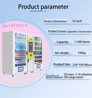 Máquina Expendedora Comercial con Pantalla Táctil, Módulo de Pago Integrado para Snacks y Bebidas en Espacios Comerciales y Públicos