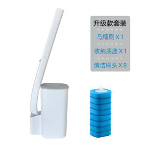 Limpiador de cepillos de baño con mango largo, soporte de repuesto, cepillos para cuencos de limpieza, agente de limpieza, esponja desechable para Baño - Product Image 4