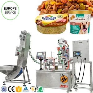 Layanan Lokal Eropa cangkir otomatis mesin kemasan makanan hewan peliharaan makanan kucing anjing makanan cangkir kue mengisi mesin pengepakan segel