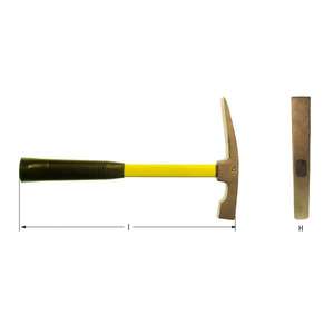 AMPCO - FN0800A Martillo de albañil, tipo alemán, DIN5108, Bronce de aluminio-EAN 7630027453317 MARTILLOS Y EJES QUE NO PRODUZCAN CHISPAS - Product Image 1