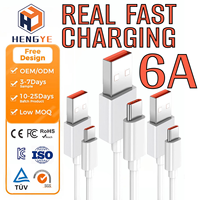 Câble de charge rapide Android OEM ODM en PVC 6A 66W USB 2.0 Type-C mâle vers USB-C 1M 2M Adaptateur Type-C vers câble USB-C