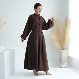 Modest Elegant Graceful Turkey Abaya Solid Color <strong>Dress</strong> Bubble Sleeves Robe <strong>Custom</strong> Woman Clothing for Women L255 - Product Image 6