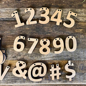 Scrapbooking lettere in legno taglio Laser alfabeto legno e simboli piccolo alfabeto in legno con fori preforati - Product Image 2