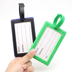 Targhette per bagagli in gomma morbida in PVC, grande e brillante, borsa da viaggio, etichette per valigie da viaggio con carta d'identità per viaggi - Product Image 2