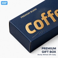 Boîte à café personnalisée avec logo en feuille d'or, emballage en papier de qualité supérieure pour mélange premium