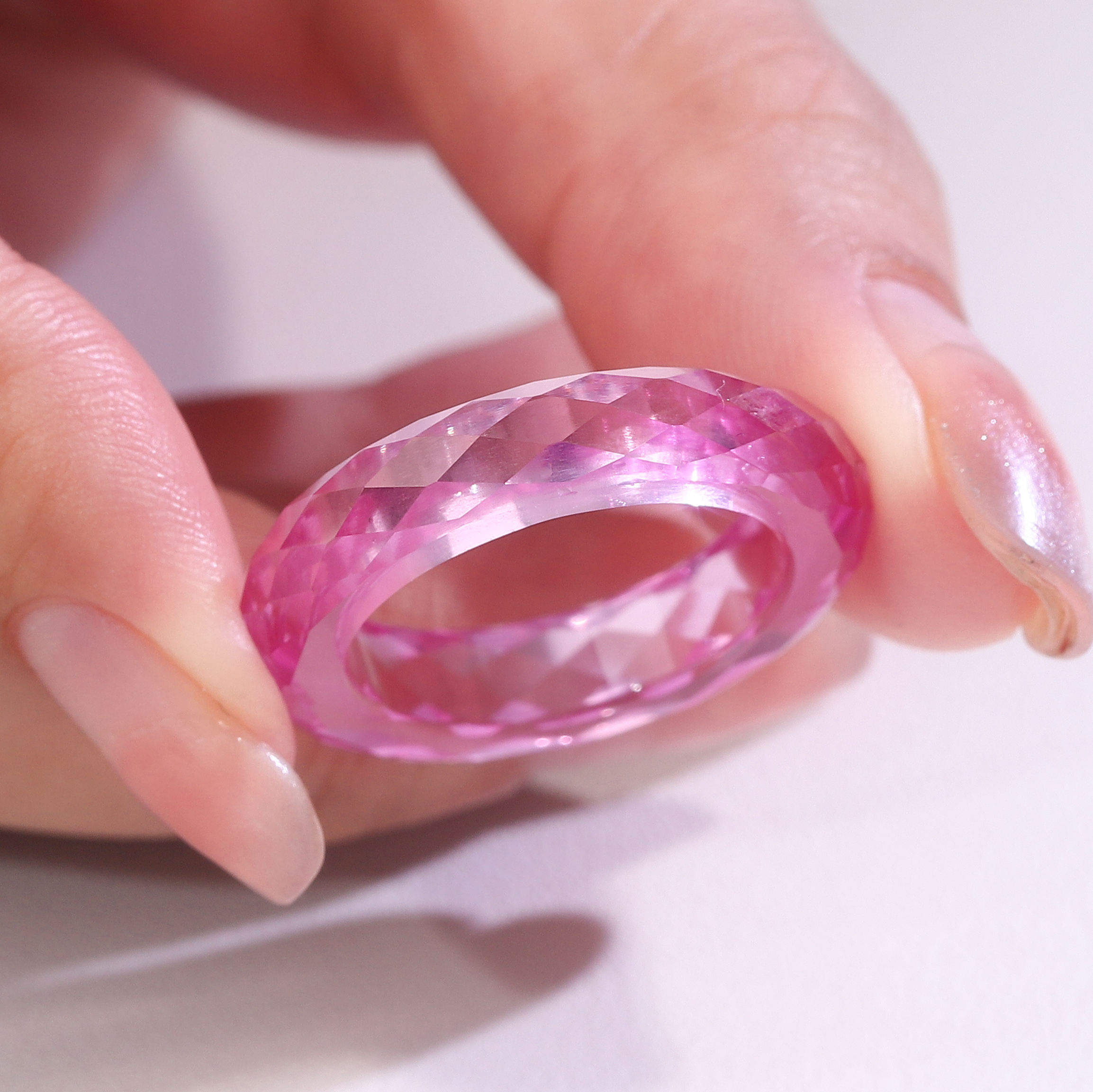 Bague Rubellite cultivée en laboratoire