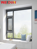 Fenêtre française moderne en aluminium de haute qualité avec pont cassé en gaze d'acier inoxydable pour maison, bâtiment commercial ou école
