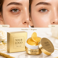 Patchs Hydrogel Contour des Yeux en Or 24K en Bouteille, Marque Privée, Réduisent les Cernes et les Rides, Masque Yeux Or 24K