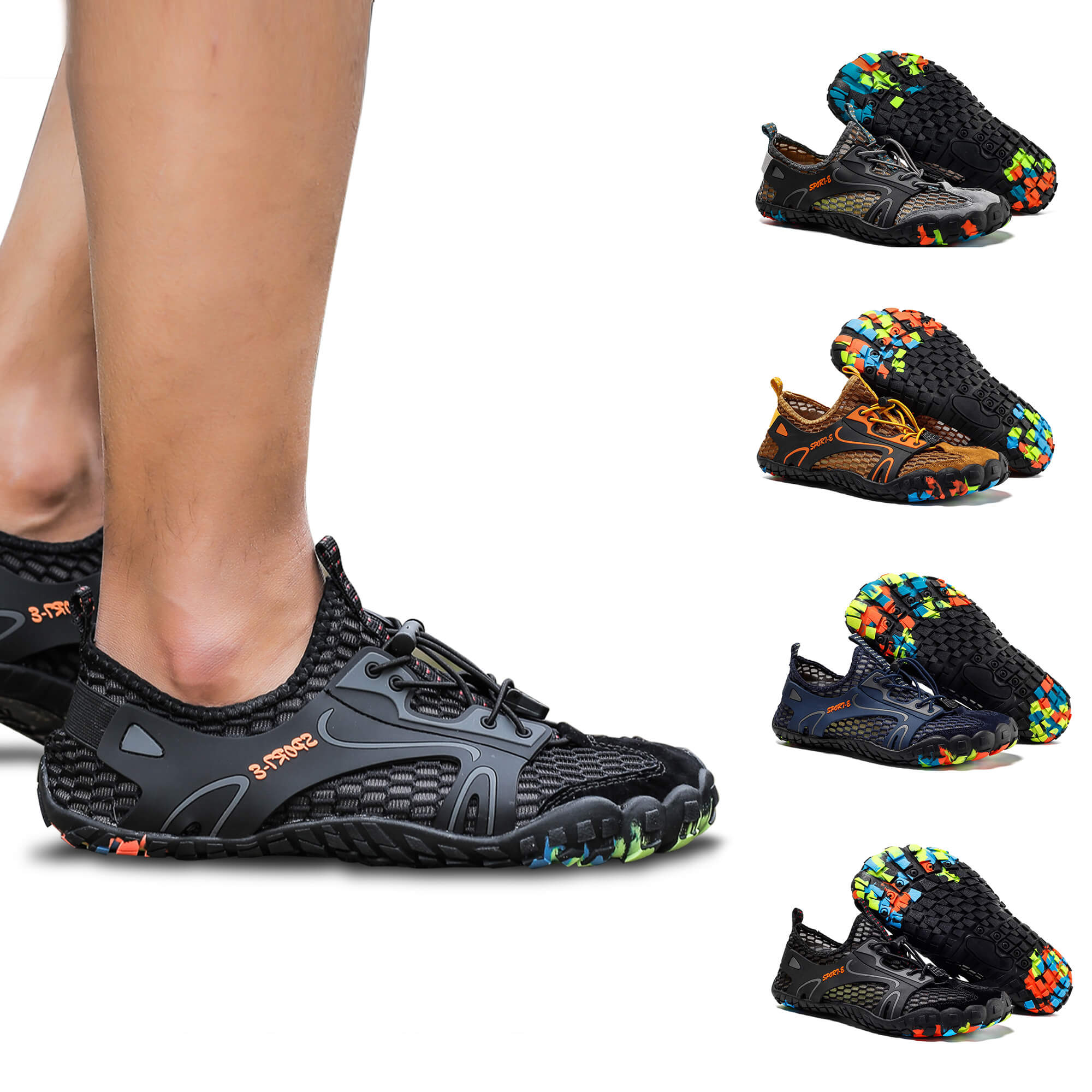 Оптовая продажа, мужские Нескользящие кроссовки для прогулок на воде, дышащие сетчатые кроссовки для пляжа, горного туризма, спорта, бега