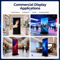 Papan Iklan Digital LED Lipat Portabel Dalam Ruangan P2.5 WiFi USB Pembaruan Konten Garansi 5 Tahun CMS Terintegrasi 8K HDR 1000