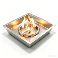 Kit de brûleur carré pour foyer extérieur SUS304 300x300mm, insert de foyer au gaz pour chauffage de terrasse