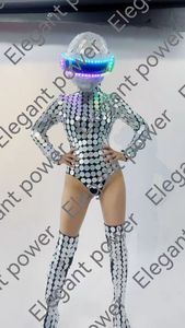 Nouvelle mode, costume de <span class=keywords><strong>robot</strong></span> LED miroir argenté, costume de miroir argenté pour femmes pour les fêtes et les spectacles - Product Image 3
