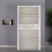 Armoire de sécurité en acier avec serrure à empreinte digitale et mot de passe, 2 portes, 4 étagères, pour bureau, hôtel, casier de rangement métallique