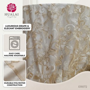 Tovaglia <span class=keywords><strong>in</strong></span> Rete Ricamata Floreale HL Champagne 90x132 Pollici, Elegante Copritavolo <span class=keywords><strong>in</strong></span> <span class=keywords><strong>Pizzo</strong></span> per Matrimoni, Banchetti e Decorazioni per Feste - Product Image 5