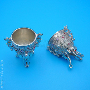 Ensemble à vin plaqué argent fait main avec incrustations de perles et de pierres précieuses, modèle géométrique, décoration d'intérieur, cadeau - Product Image 3