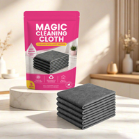 Nouveau chiffon de nettoyage magique AMZ, lot de 5 chiffons en microfibre, nettoie avec de l'eau seule, réutilisable, multi-surfaces, nettoyage ménager