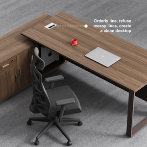 Großhandel Moderner Chefschreibtisch Büromöbel Tisch Kratzfest L-förmiger Holz Chefschreibtisch - Product Image 5