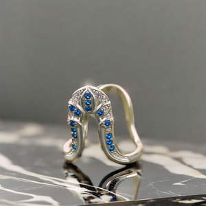Womens Trendy Antique Silver U Pattern <b>Fine</b> <b>Ring</b> for Everyday Wear or Perfect Gift Idea - Product Image 1