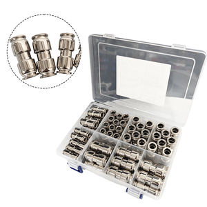 Raccords pneumatiques à connexion rapide en alliage de zinc durable, type droit, lot de 80 pièces avec 5 tailles de diamètre de tube différentes - Product Image 2