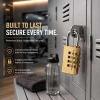 Cadenas à combinaison en laiton, cadenas à code réinitialisable à 4 chiffres, pour casier de gym, bagages, cadenas en laiton massif, logo personnalisé, vente en gros d'usine