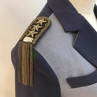 Épaulettes tactiques brodées personnalisées, insignes de grade à boucle et crochets, accessoires d'uniforme, fournisseur OEM ODM, usine