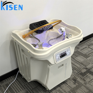 Machine de lavage capillaire Kisen Head Spa Zen-flow japonaise avec double réservoir, thérapie par la lumière, ensemble de fumigation, conception sans tuyauterie - Product Image 4