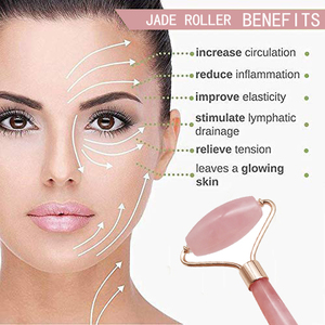 Rouleau de soins du visage en Quartz <span class=keywords><strong>Rose</strong></span>, masseur de beauté, rouleau de Jade sans boîte - Product Image 4