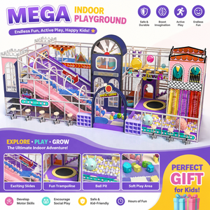 All Weather Aluminum & Galvanized Steel Children <b>Indoor</b> Playground <b>Slide</b> Climbing Tower 500kg Capacity for Shopping Mall Rooftop - Product Image 1