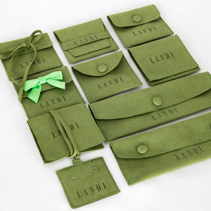 Custom Personalised Suede Microfiber Green Jewelry Bags Necklace Earrings Rings Storage <b>Gift</b> Packaging <b>Envelope</b> Pouches - Product Image 6