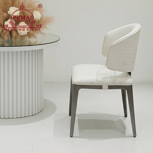 FUMAI Modern Hotel <b>Chair</b> PU Leather Solid Back Tapered Leg <b>Stackable</b> Contemporary Indoor Furniture - Product Image 4