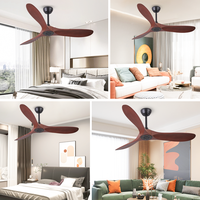 42/48/52 Zoll Deckenventilator ohne Beleuchtung aus ABS, Mehrstufig, Reversibel, Geräuscharm, BLDC & Fernbedienung für Innen- und Außenbereich